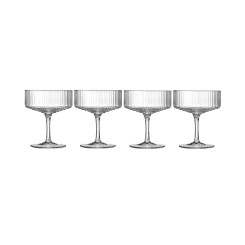 Crystal Ribbed Cocktail Coupe Clear (Set of 4)