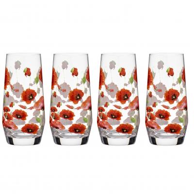 High Ball Red Poppies (Set of 4)