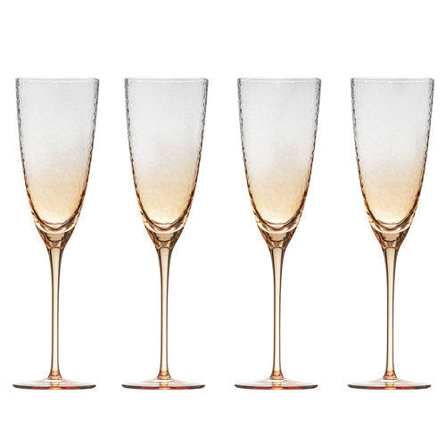 Dimpled Champagne Glass Sunset (Set of 4)
