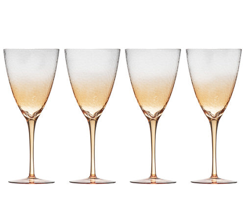 Dimpled Wine Glass Sunset (Set of 4)