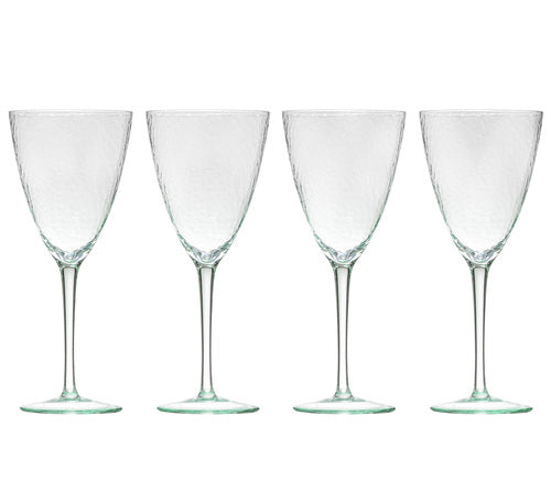 Dimpled Wine Glass Seafoam (Set of 4)