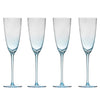 Dimpled Champagne Glass Sky Blue (Set of 4)