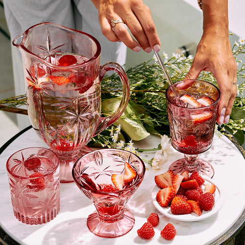 Palm Cocktail Glass Pink (Set of 4)