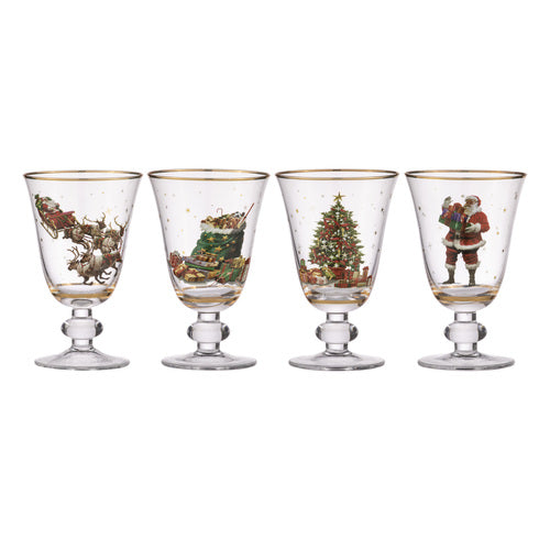 Spirit of Christmas Glass Goblet (Set of 4)