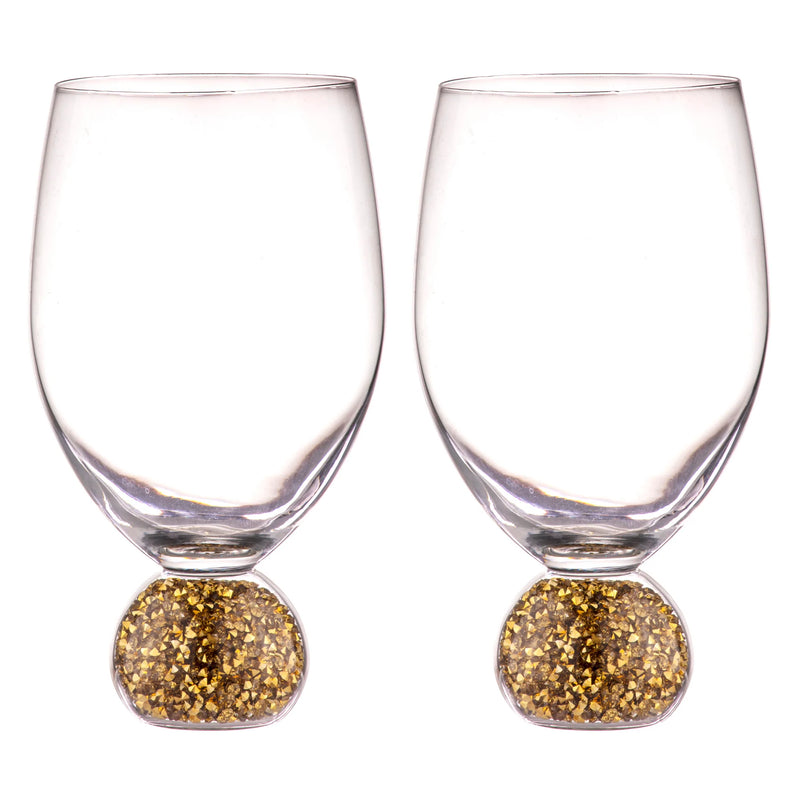 Sparkle Wine Glass Gold (Set of 2)