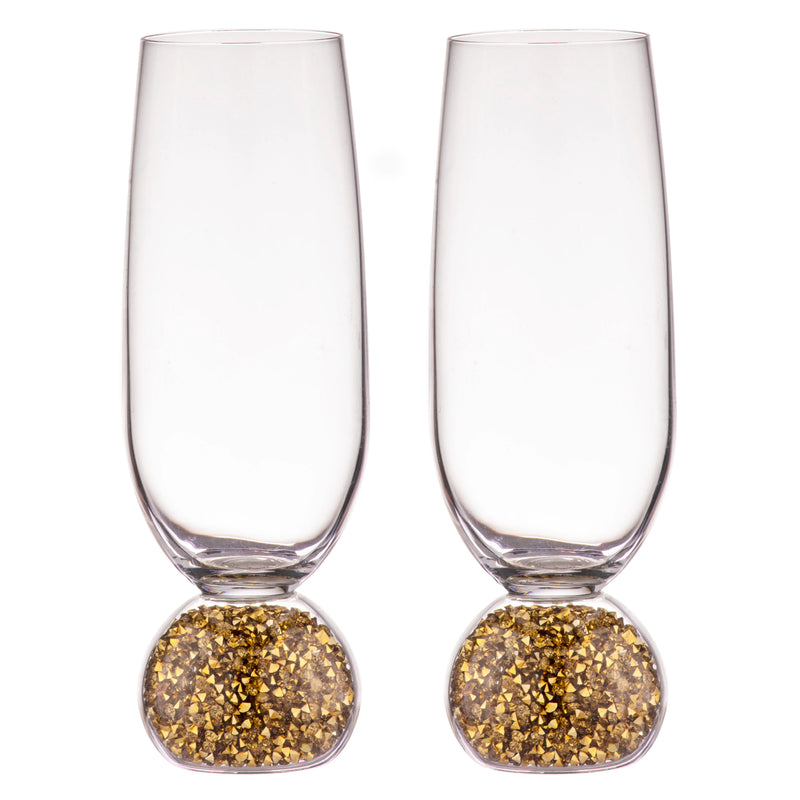 Sparkle Champagne Glass Gold (Set of 2)