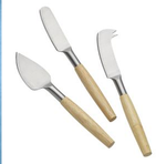 Cheese Knife Set Wood & Stainless Steel - 3 Piece