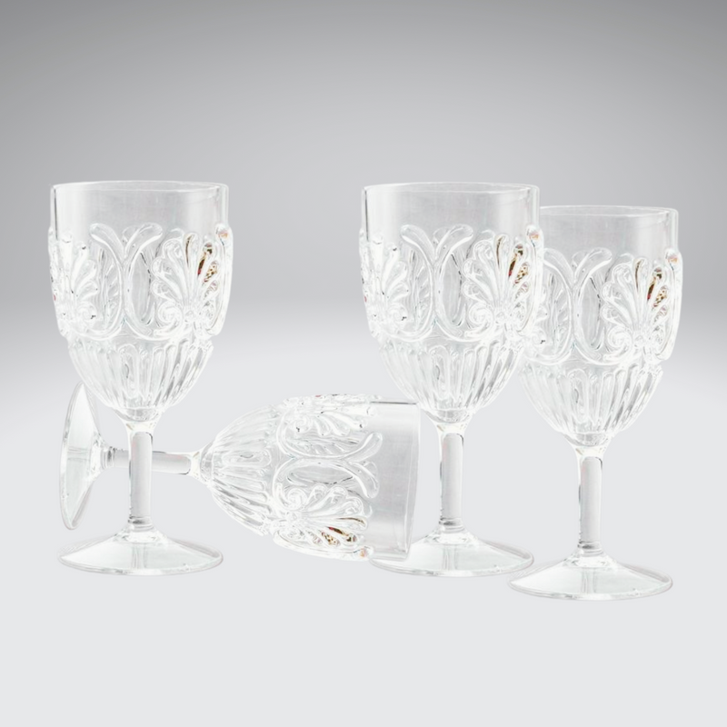 Champagne Flute Scallop Acrylic - Clear (Set 4)