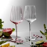 Crystal Ribbed Wine Glass Blush Pink (Set of 4)
