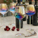 Crystal Wine Glass - Pearl Lustre with Gold Trim (Set of 4)