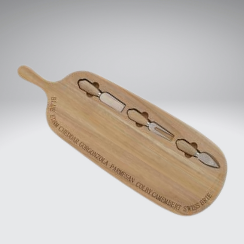 Larder Acacia Oval Cheese Board with Knives - 61cm