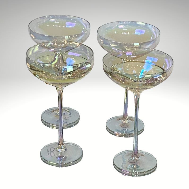 Crystal Champagne/Cocktail Coupe - Pearl Lustre (Set of 4)