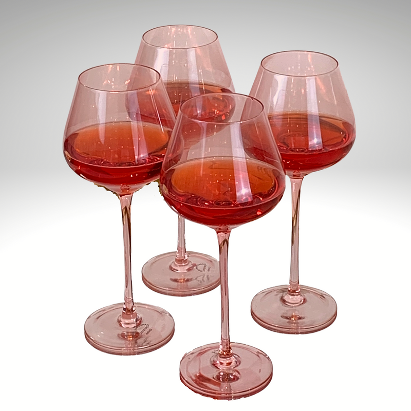 Crystal Wine Glass - Blush Pink (Set of 4)