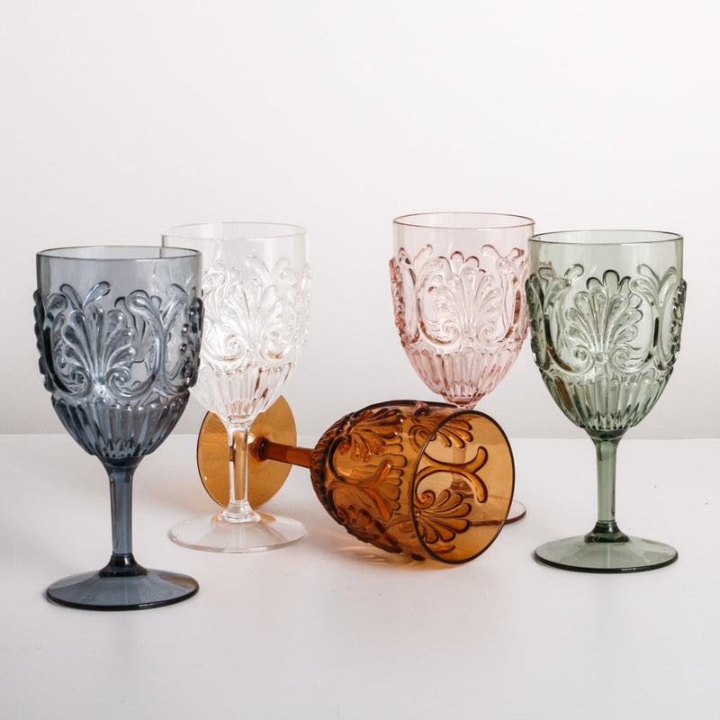 Champagne Flute Scallop Acrylic - Clear (Set 4)