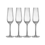 Crystal Ribbed Champagne Glass Clear (Set of 4)
